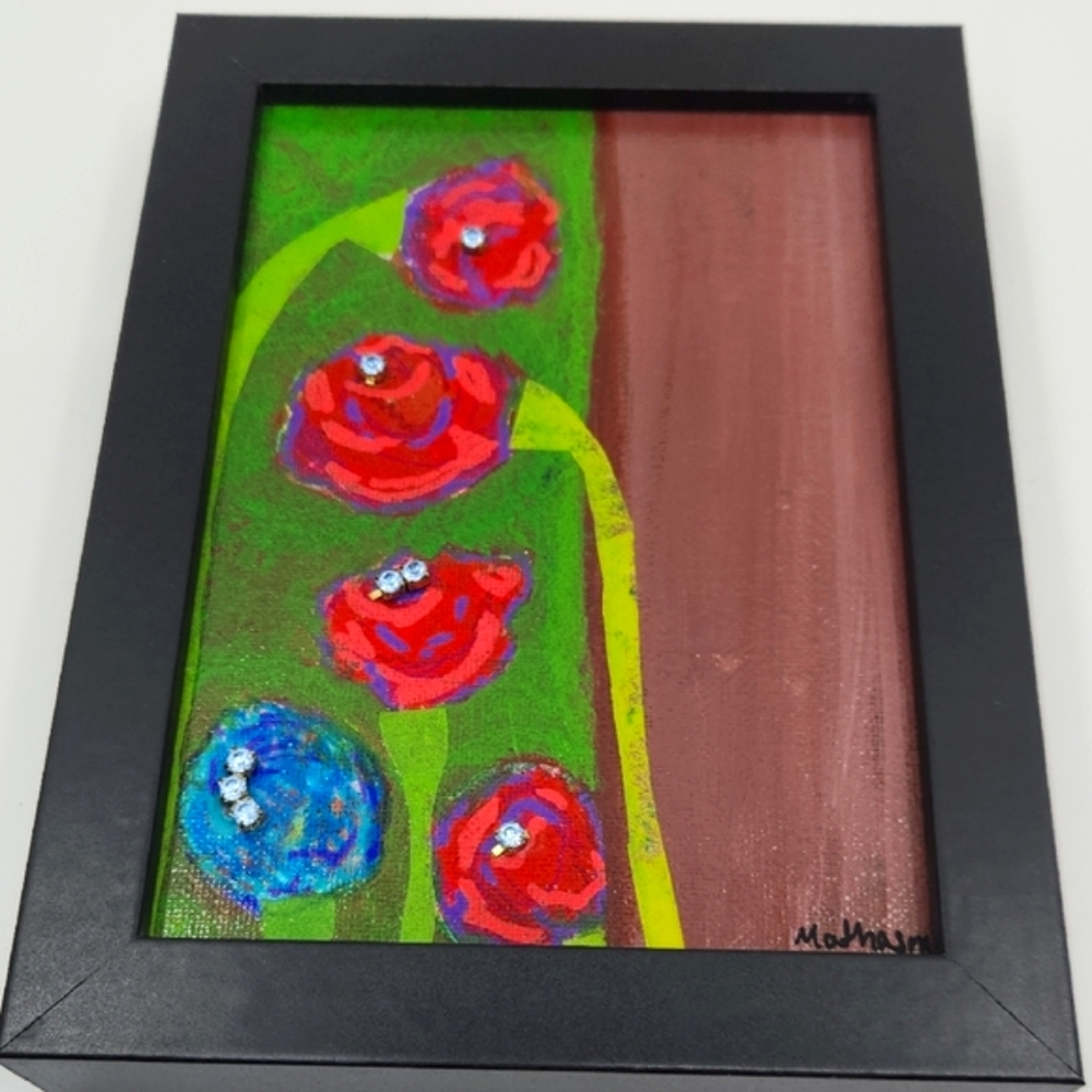 "Roses are Red, Violets are Blue" Mixed Media Art by Butterfly Rising Designs